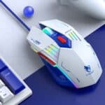 Ratón Mecánico Silencioso T-Wolf G560 de 6 Teclas con Cable y Luz de Respiración