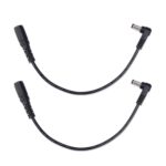 Cable Adaptador 2 Piezas 0,2 m CC 5,5 x 2,1 mm Extensión Macho a Hembra Recto a Curva