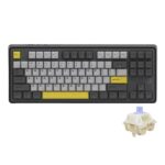 Teclado Mecánico Inalámbrico Bluetooth Trimodo Ajazz AK870 para Juegos con Intercambio en Caliente Personalizado RGB (Axis Negro)