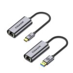 LAN Converter Gigabit Ethernet Adapter for Laptop, PC, Smartphone, Plug & Play Cable Length 15cm, QGeeM  USB-C/Type-C To RJ45 - Imagen 2