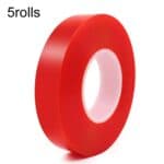 Cinta Adhesiva Doble Cara Poliester Acrílico PET 0,2mm 15mm Ancho 5 Rollos 10 m Cada Uno