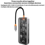 Type-C Docking Station USB HUB Multi Port Hub Computer Converter, SW6H - Imagen 3