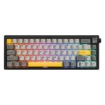 Ajazz AK650 Tri-mode Wireless Mechanical Keyboard With Screen Knob RGB Light, Dream Switch Black Gray Yellow