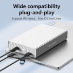 Blueendless U35KS SAS/SATA Mobile Hard Disk Enclosure 2.5/3.5 inch Desktop Laptop Full Metal SSD Enclosure, EU Plug - Imagen 4