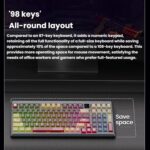 LANGTU T98 Bluetooth / Wireless / Wired Triple-Mode Mechanical Keyboard Hot-Swappable Full N-Key Rollover Gaming Keyboard, Red Pupil Hacker Glass Soul Switch 10000mAh - Imagen 3