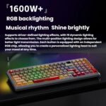 LANGTU T98 Bluetooth / Wireless / Wired Triple-Mode Mechanical Keyboard Hot-Swappable Full N-Key Rollover Gaming Keyboard, Red Pupil Hacker Glass Soul Switch 10000mAh - Imagen 4