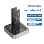 Blueendless SD08 Dual-Bay NVMe SSD Enclosure M.2 Offline Cloning Device 20Gbps High-Speed Solid-State Drive Case, US Plug - Imagen 2