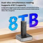 Blueendless SD08 Dual-Bay NVMe SSD Enclosure M.2 Offline Cloning Device 20Gbps High-Speed Solid-State Drive Case, US Plug - Imagen 4