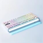 LANGTU T87 Hot-Pluggable Wireless Bluetooth Triple-Mode Mechanical Keyboard Office & Gaming Keyboard, White Contour Line TTC Instant Gold Axis Dual 1K