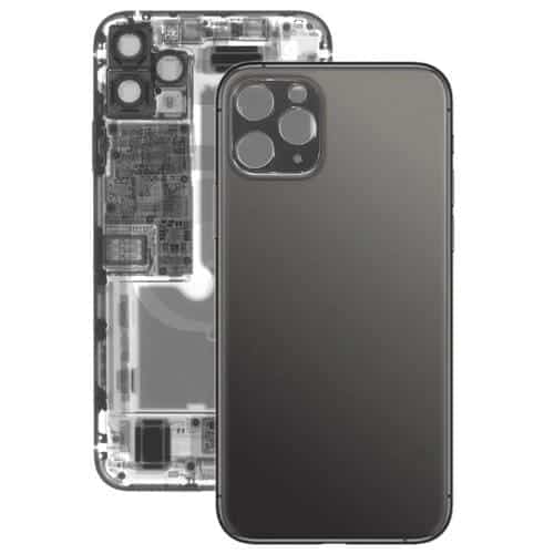 Panel de Vidrio Tapa Trasera Batería para Apple iPhone 11 Pro (Negro)