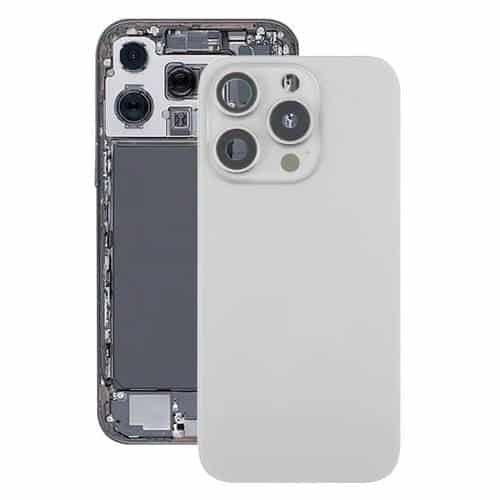 Cubierta Trasera de Batería de Vidrio Original para Apple iPhone 16 Pro Max con Cubierta de Lente de Cámara e Imán Magsafe (Plateado)