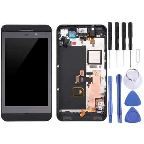 Pantalla Completa para BlackBerry Z10 4G con Marco (Negro)