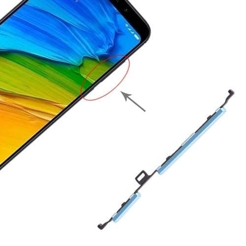 Botón de Encendido y Control de Volumen para Xiaomi Redmi 5 Plus (Azul)