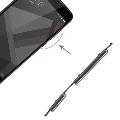 Botón de Encendido y Control de Volumen para Xiaomi Redmi 4X (Negro)