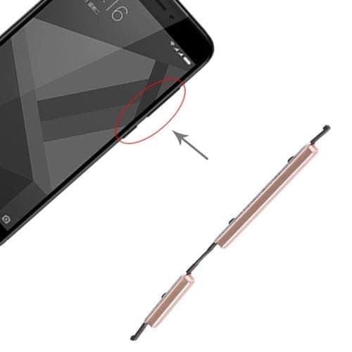 Botón de Encendido y Control de Volumen para Xiaomi Redmi 4X (Dorado)