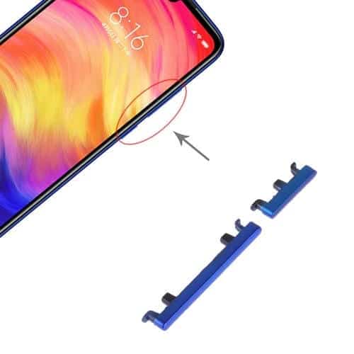 Botón de Encendido y Control de Volumen para Xiaomi Redmi Note 7 Pro / Redmi Note 7 (Azul)