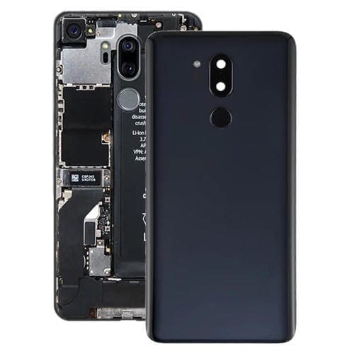 Tapa Trasera de Batería con Lente de Cámara y Sensor de Huellas Dactilares para LG G7 Thinq G710 (Negro)