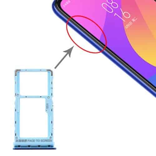 Bandeja Tarjeta SIM + Micro SD para Xiaomi Mi CC9e / Mi A3 (Azul)
