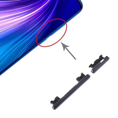 Botón de Encendido y Control de Volumen para Xiaomi Redmi Note 8 Pro (Negro)