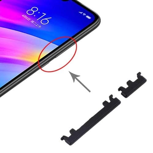 Teclas Laterales para Xiaomi Redmi 7 (Negro)