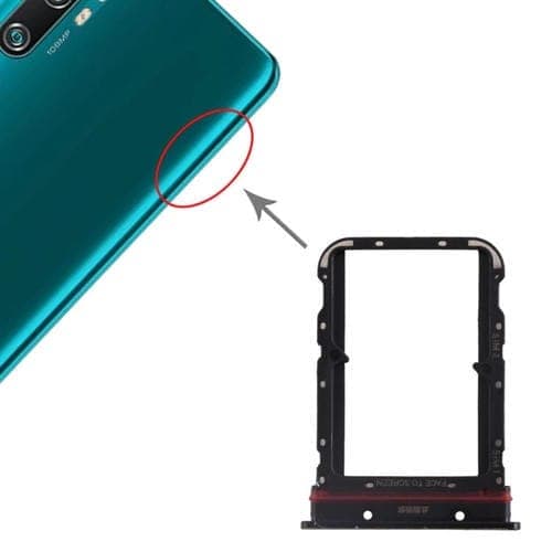 Bandeja Tarjeta SIM para Xiaomi Mi CC9 Pro / Mi Note 10 / Mi Note 10 Pro / Mi Note 10 Lite (Negro)