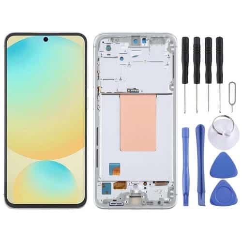 Pantalla Completa OLED con Marco para Samsung Galaxy S24 FE SM-S721B (Plateada)