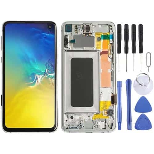 Pantalla Completa Original Super AMOLED para Samsung Galaxy S10e con Marco (Plata)