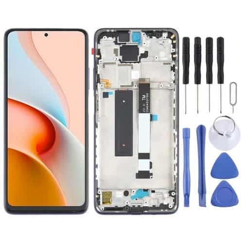 Pantalla Completa Original para Xiaomi Redmi Note 9 Pro 5G / Mi 10T Lite 5G M2007J17C M2007J17G con Marco (Azul)