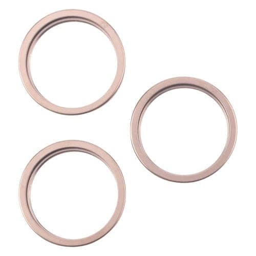 Juego de 3 Protectores de Metal Cámara Trasera para Apple iPhone 16 Pro Max (Dorado)