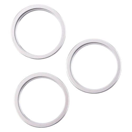 Juego de 3 Protectores de Metal Cámara Trasera para Apple iPhone 16 Pro Max (Plateado)