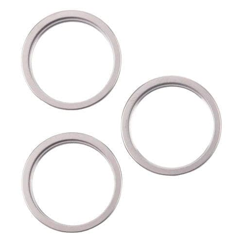 Juego de 3 Protectores de Lente de Cristal y Anillo Protector Exterior de Metal para Apple iPhone 16 Pro Max (Titanio)