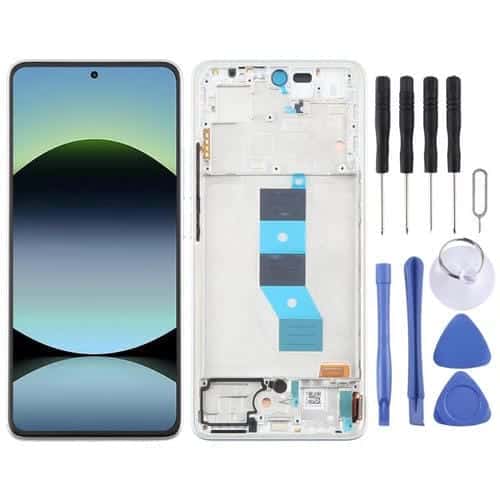 Pantalla Completa Original AMOLED para Xiaomi Redmi Note 14 4G con Marco (Plateado)