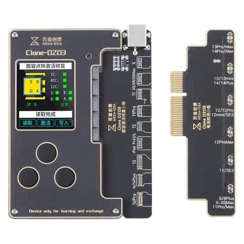 Programador Mega-Idea Clone DZ03 Activación Batería y Matriz de Puntos Face ID Apple iPhone 8-14 Pro Max (Enchufe USA)