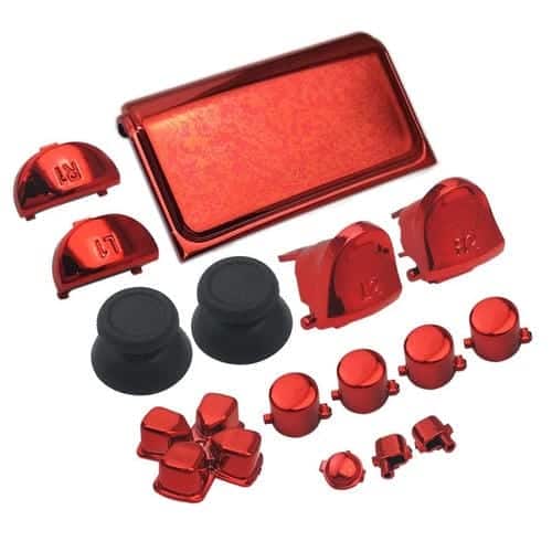 Conjunto de Botones Galvanoplastia PS4 Slim (Rojo)