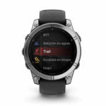 Garmin Fénix E AMOLED 47mm GPS Acero Inoxidable con Correa de Silicona Negra - Imagen 2