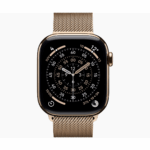 Apple Watch Series 11 GPS + Cellular 42mm Titanio Oro y Correa Milanese Loop Dorado - Imagen 2