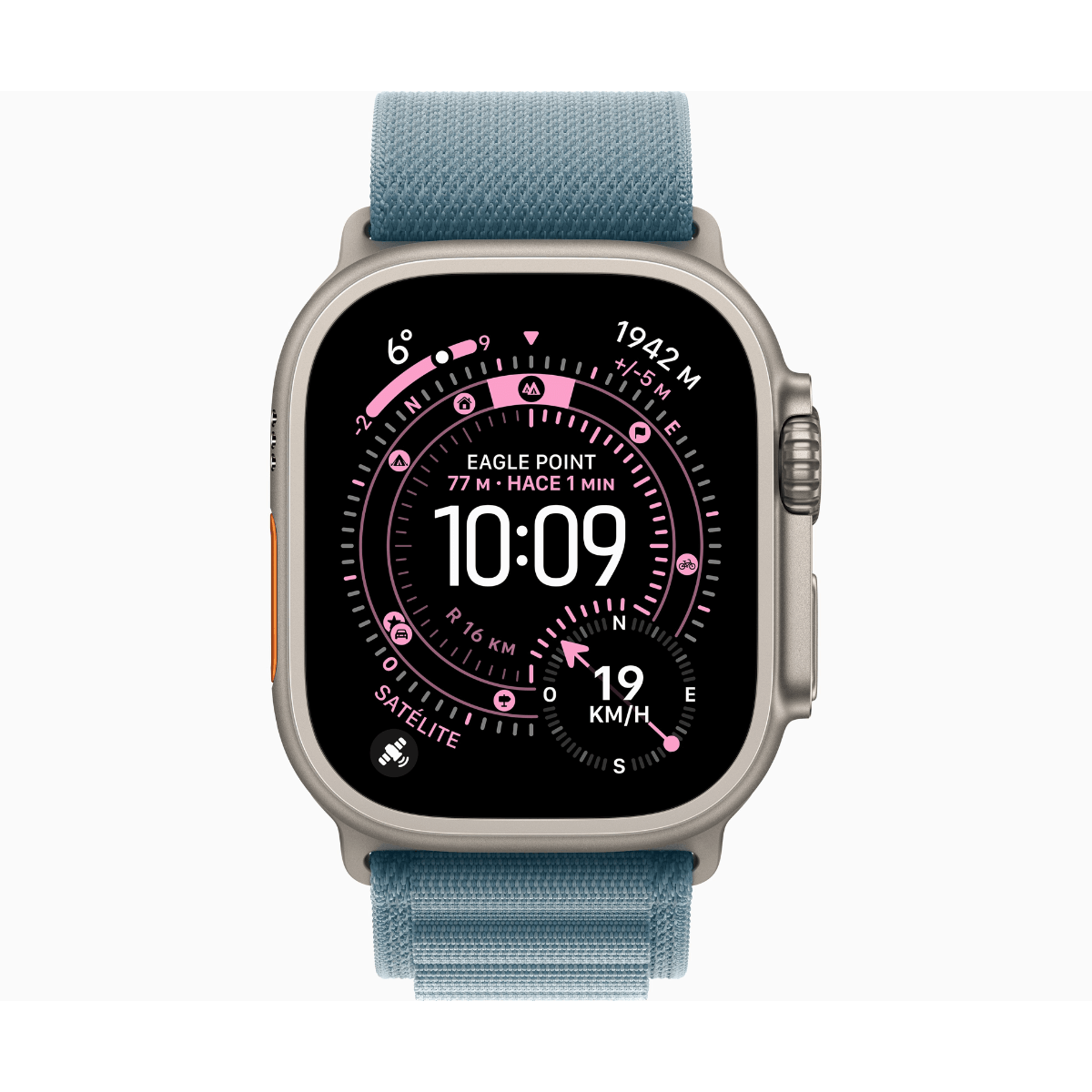 Apple Watch Ultra 3 GPS + Cellular 49mm Titanio Natural con Correa Alpine Loop Azul (Light Blue) - Talla M - Imagen 2